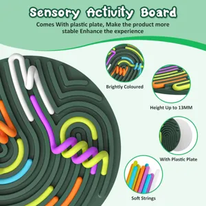 Sensory Activity Board Silicone Fidget Toy Stress Relief Sensory Board Kids Educational Interactive Play Toy