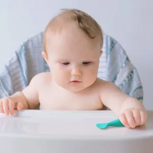 Silicone baby training spoon soft food grade feeding spoon for toddlers and infants safely use.