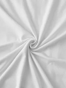 Plain white cotton t-shirt fabric texture detail, soft knit material close up display.