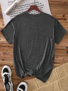 Casual solid color short sleeve t-shirt, comfortable crew neck basic top for men and women.