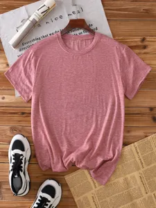 Casual solid color short sleeve t-shirt for men and women, comfortable colored cotton crewneck top.