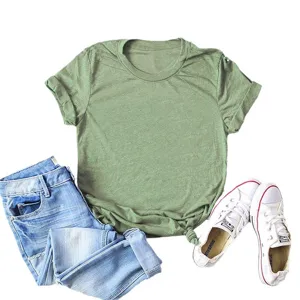 T-shirt casual a maniche corte tinta unita ampia con collo rotondo per lo stile quotidiano.