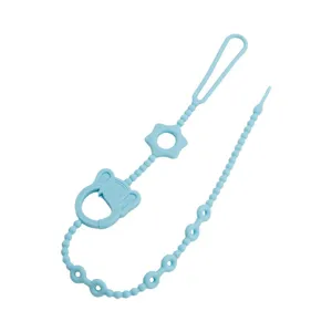 Silicone Pacifier Chain Baby Teething Toy Anti Drop Clip Food Grade Beaded Soother Holder Newborn Teether Gift