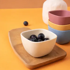 Mini Silicone Baby Bowl Square Infant Food Supplement Bowl Toddler Feeding Tableware