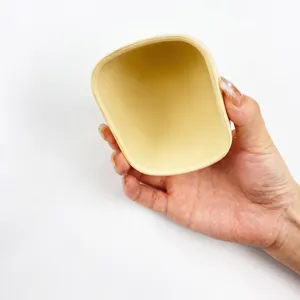 Square silicone baby mini bowl food grade infant feeding tableware solid thick durable design