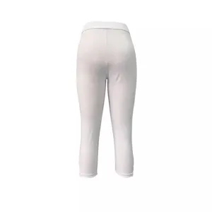Weisse hohe Taille einfarbige schmale Freizeithose Leggings Damen Alltag Hauptansicht