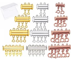 Multi-row necklace clasps, detachable layered magnetic clasps, DIY jewelry making accessories.