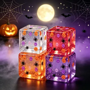 Juguete Squishy de Halloween Lento Rebote Maltosa Cubito de Hielo Cuadrado Calabaza Araña Descompresión Juguete Fidget Sensorial