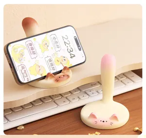 Simpatico supporto per telefono zampa di gatto fusa da scrivania, decorazione creativa.