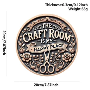 Wooden circular sign craft room hanging plaque wall decoration home decor 20cm round