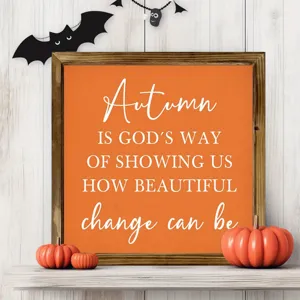 Autumn wooden sign autumn wooden framed plaque thanksgiving halloween party decoration prop