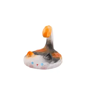 Cute calico cat phone holder desk ornament cute lazy bracket stand for phone and video watching