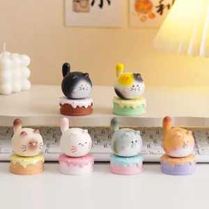 Süße Rotierende Katze Dekompressions Harz Figur Cartoon Tier Desktop Ornament Trendiges Spielzeug Geschenk Für Büro Und Zuhause