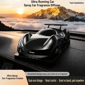Sleek sports car car diffuser smart aromatherapy dual-core atomization vehicle air freshener black