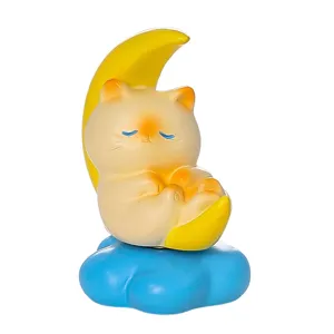 Cute sleeping cat moon desktop ornament resin figurine cute blind box workstation decor toy