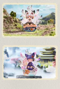 Harz neunschwänzige Fuchs Blindbox Actionfigur, süßes Anime Sammelspielzeug für Tischdeko.