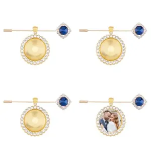 DIY brooch accessory time gem photo tray blank bezel setting wedding bouquet pendant decor.