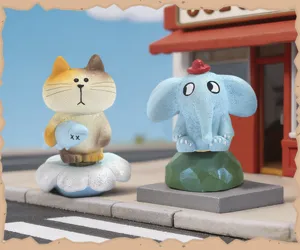 Cute abstract animal blind box figurine detail, perfect for cute office desk decor and fun gifts.