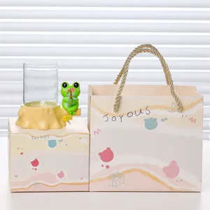 Süßer Frosch Angeln Hydrokultur Glasvase Desktop Dekoration Pflanzentopf Geschenkset