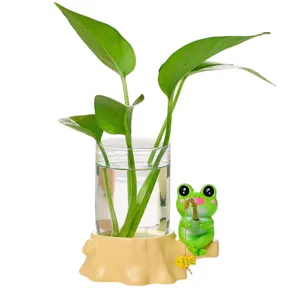 Süßer Frosch Hydrokultur Glas Vase Pflanze Terrarium Desktop Dekoration Tier Blumentopf.