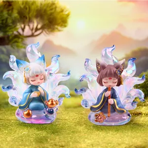 Kreative Harz Neunschwänziger Fuchs Blind Box Figur Süße Anime Desktop Ornament Heimtextilien Sammlerstück Geschenk