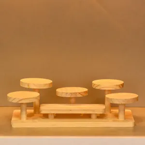 Creative Entrance Display Stand Resin Wood Multilayer Storage Rack Cartoon Cute Figurine Holder Office Home Decor Ornament