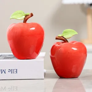 Simulation Keramik Apfel Figur Heimdekoration Ornament Rote Frucht Schreibtisch Dekor Für Wohnzimmer TV Schrank Einweihungsgeschenk
