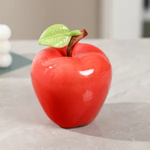 Kreative Keramik Apfel Deko Figur für Wohnzimmer Heimdekoration Einweihungsgeschenk.