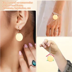 DIY stainless steel blank round pendant charm for making necklaces, bracelets and keychains.