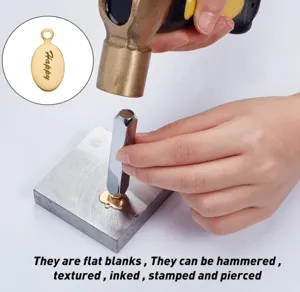 DIY stainless steel blank pendant, ideal for hand stamping, hammering, and engraving crafts.
