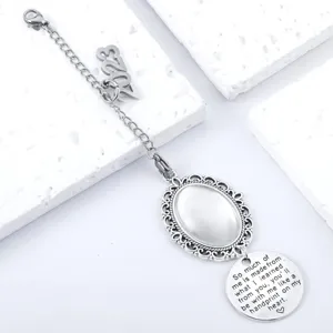 DIY graduation photo charm bezel pendant with 2023 year charm and engraved memorial quote.