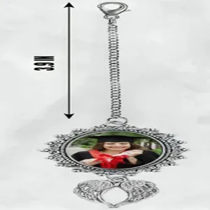 Graduation photo pendant DIY time gemstone keychain metal charm memorial gift 3.9 inch