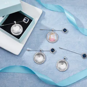 DIY brooch blanks rhinestone photo tray jewelry making accessories wedding bouquet pins settings