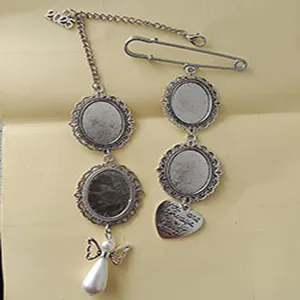 DIY graduation photo memorial pendant bezel tray set for cap decoration, alloy jewelry making.