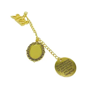 DIY foto tray hanger afstuderen herinnering bedel met inspirerende quote metalen sieraad