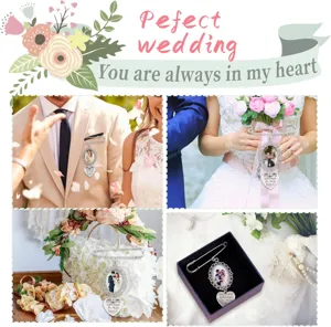Broche photo personnalisée pendentif mémorial de mariage pierre précieuse cadeau bijoux DIY