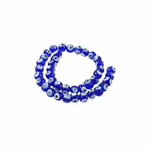 Hilo de cuentas de vidrio turco Evil Eye hecho a mano, perfecto para la fabricacion de joyas DIY.