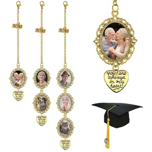 Custom graduation cap photo charm memorial tassel pendant 2026 year personalized gift