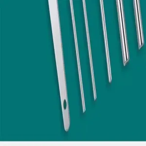 Roestvrijstalen orenwasser set detail, duurzame metalen curette reinigingsgereedschappen.