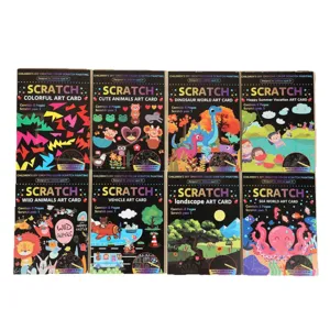 Set de Pintura para Rascar DIY para Niños Libros de Dibujo Creativos y Educativos Infantiles