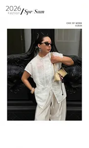 New Chinese style embroidered hollow short sleeve white shirt for women, stylish and casual.