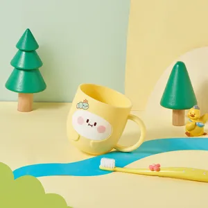 Cute kids toothbrush cup yellow cartoon gargle cup for baby daily oral care children wash-cup
