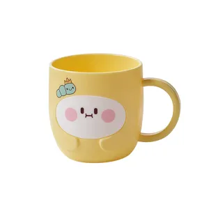 Cute children plastic mouthwash cup yellow cartoon toothbrush holder anti-fall daily use