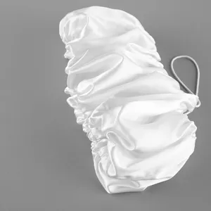 White satin crop top summer sexy balloon camisole elegant French style sleeveless apparel