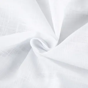 Weißer reiner Baumwollstoff Detail Nahaufnahme Textur atmungsaktiv weiches Material