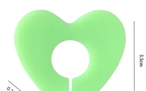 Silicone heart wine glass marker detail, party stem glass charm tag size 3.5cm identification.