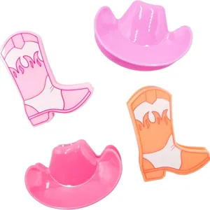 Creative cowboy boot and hat shaped plastic food bag sealing clips kitchen tools 4pcs set