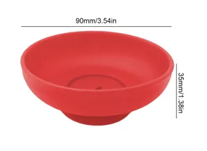 Silicone ice cream drip catcher red popsicle holder kids frozen snack bowl 90x35mm