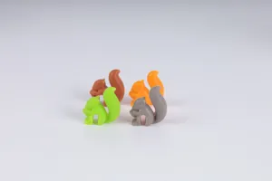 Silikon Eichhörnchen Teebeutelhalter in bunten Farben, süße Tassenmarkierer für die Küche.