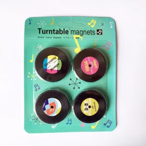 Retro Vinyl Schallplatten Kühlschrankmagnete Set, dekorative Musikmagneten für die Küche.